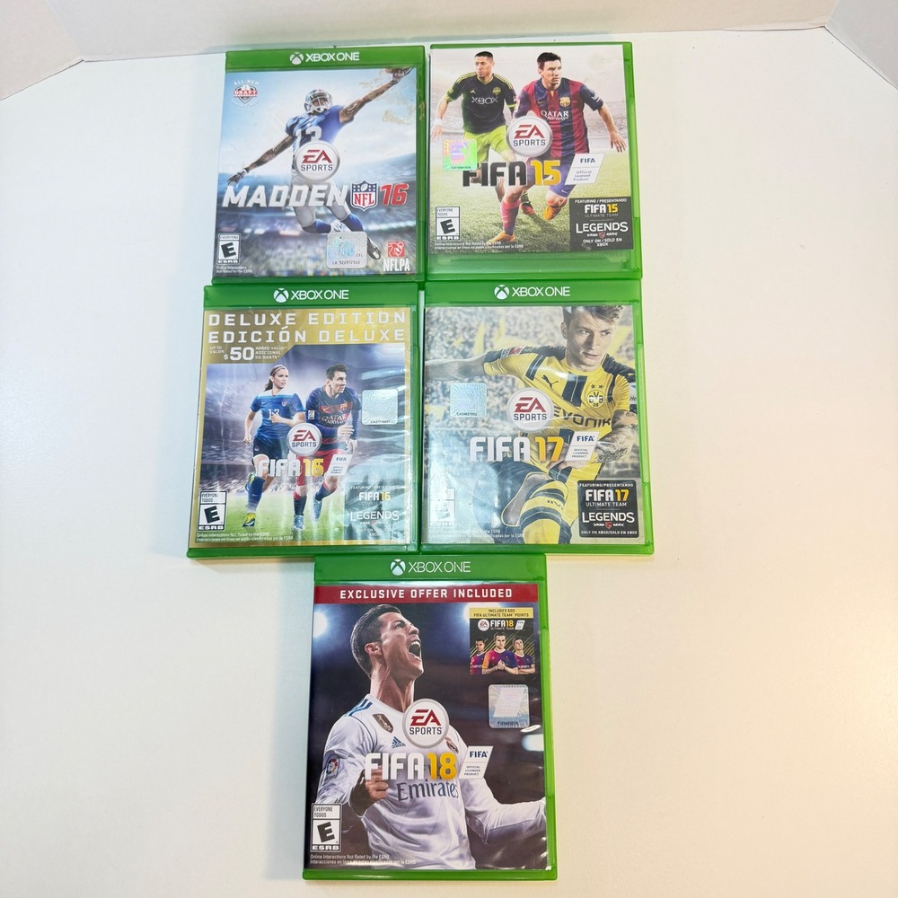 EA Sports Video Game Bundle Xbox One FIFA 15 16 17 18 Madden 16 Lot Of 5